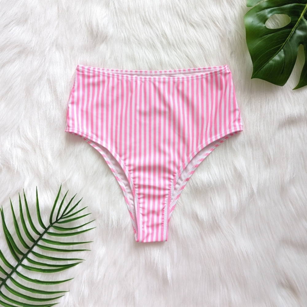 Bright pink and white stripe highway bikini bottom size S M L